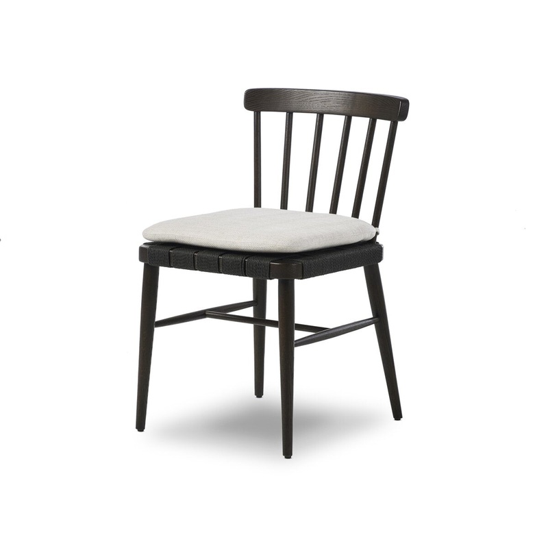Kershaw Dining Chair – Black Rush w/ Cushion