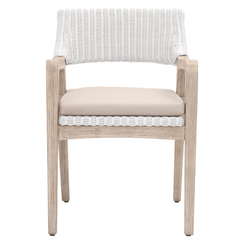 Lucia Arm Chair – White Rattan