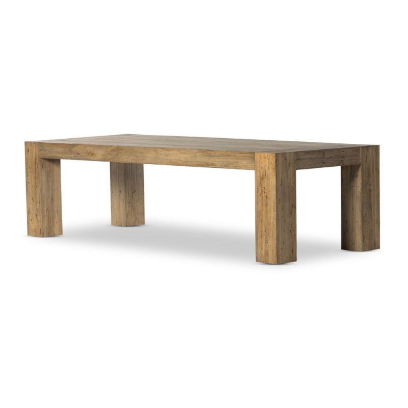 Abaso Dining Table – 108″ – Rustic Wormwood Oak