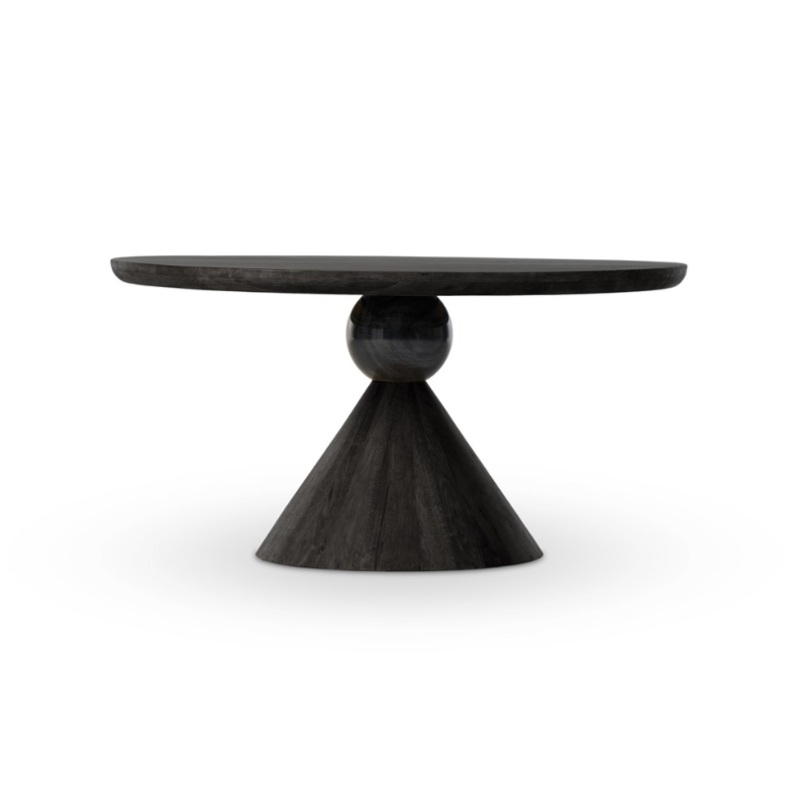 Bibianna Dining Table – Worn Black Marble