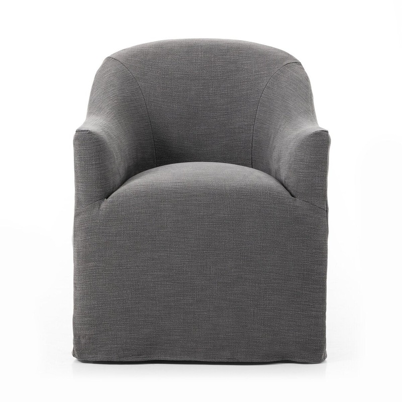 Cove Dining Chair W/ Casters – Bergamo Charcoal