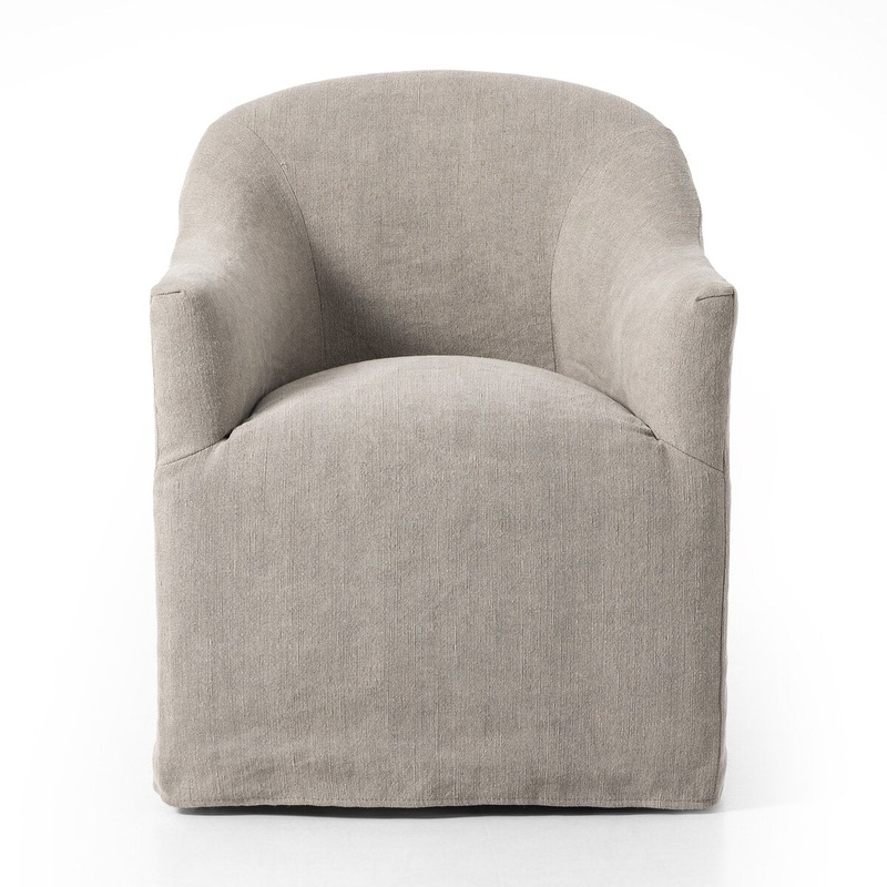 Cove Dining Chair W/ Casters – Heather Twill Stone
