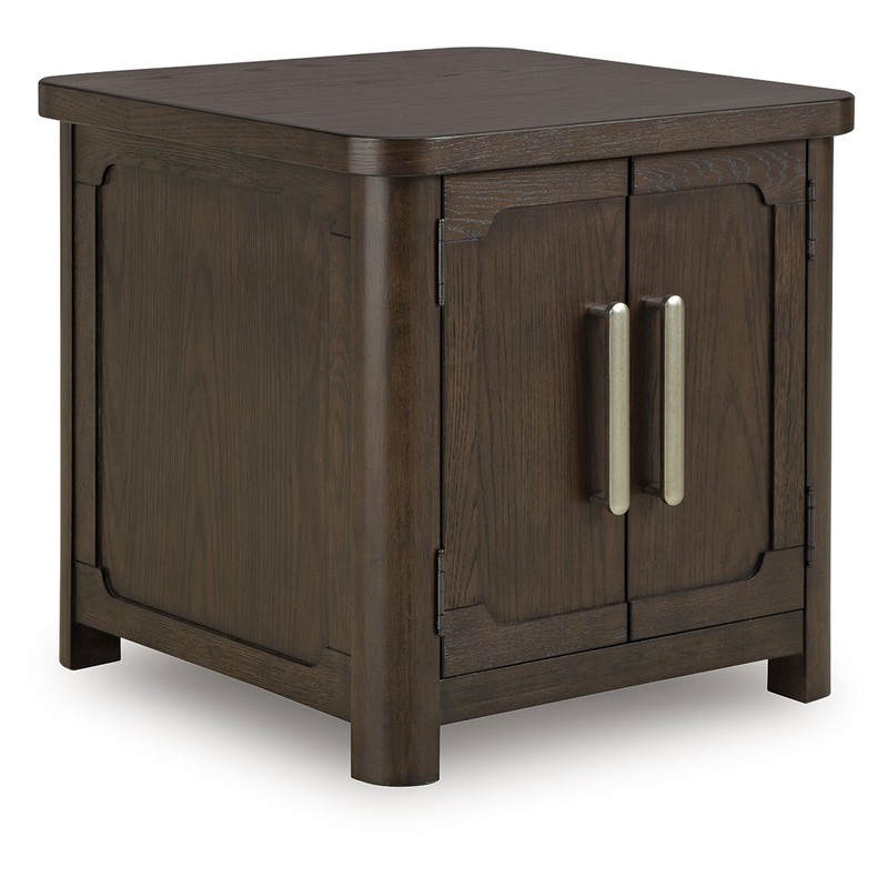 Breckington – Dark Brown – Rectangular 2-door End Table