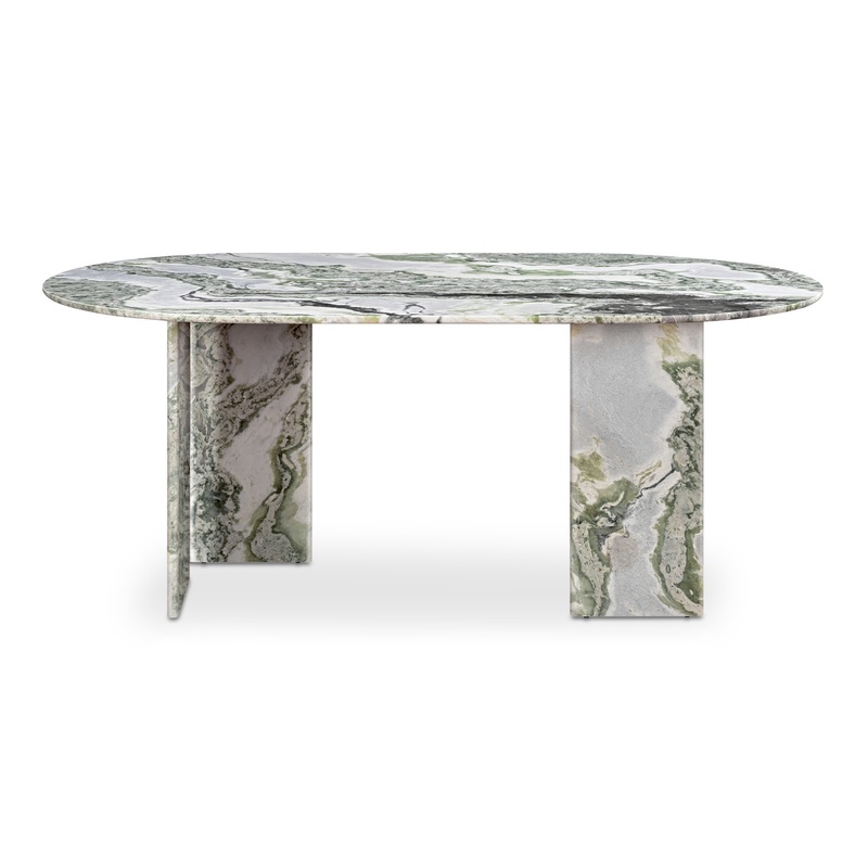 Celia Oval Dining Table Green Onyx Marble