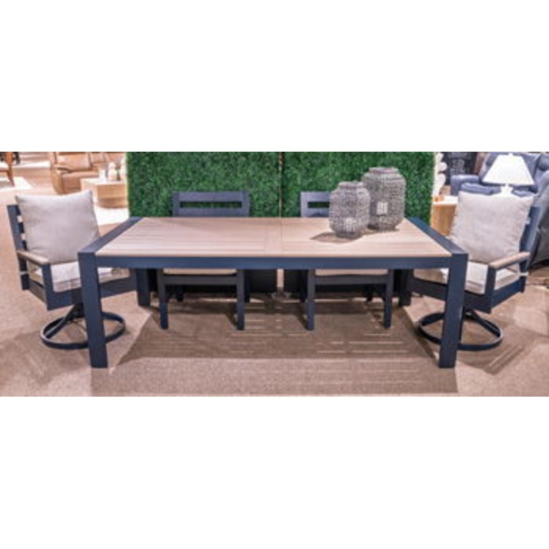 East Beach – Blue – Rectangular Dining Table With Umbrella Option