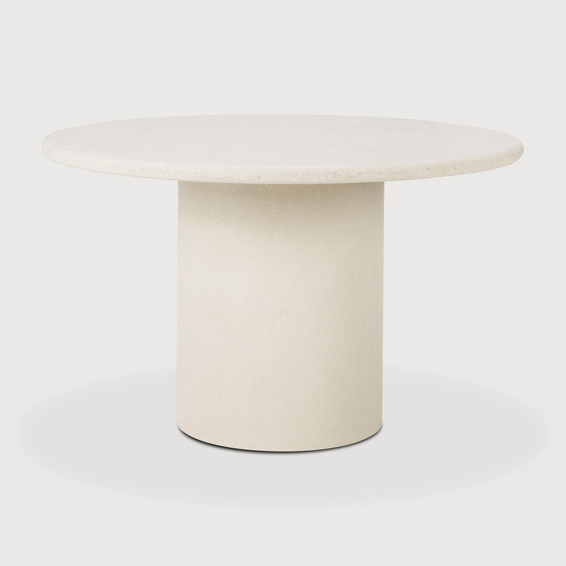 Elements Dining Table – Microcement – Off White – round 49″
