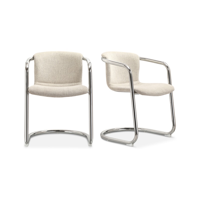 Freeman Chrome Frame Dining Chair Blended Cream