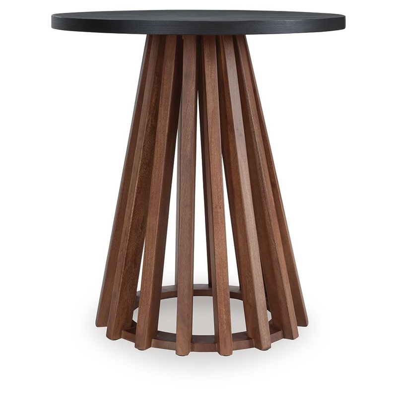 Kallari – Warm Brown / Black – Round End Table