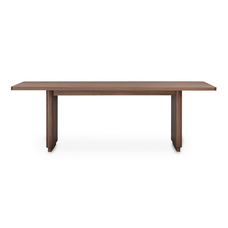 Round Off Small Dining Table Walnut Brown