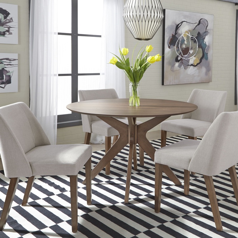Space Savers – Round Pedestal Table – Dark Brown