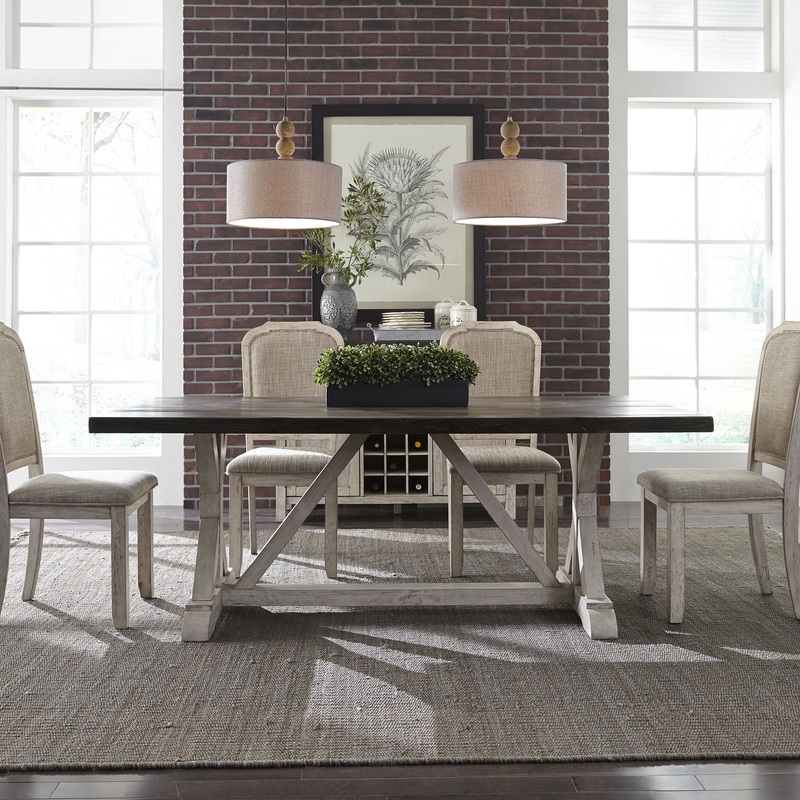 Willowrun – Trestle Table – Rustic White