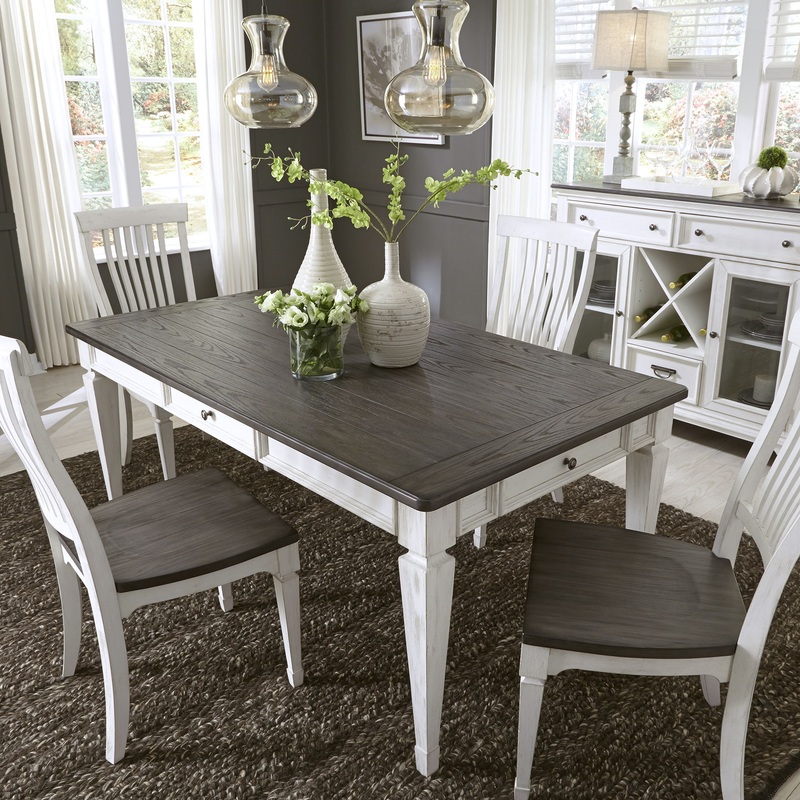 Allyson Park – Rectangular Leg Table – Dark Brown