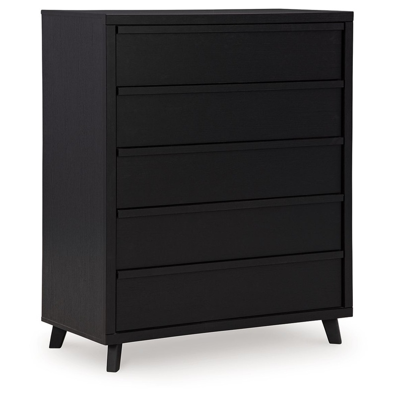 Danziar – Black – Five Drawer Wide Chest