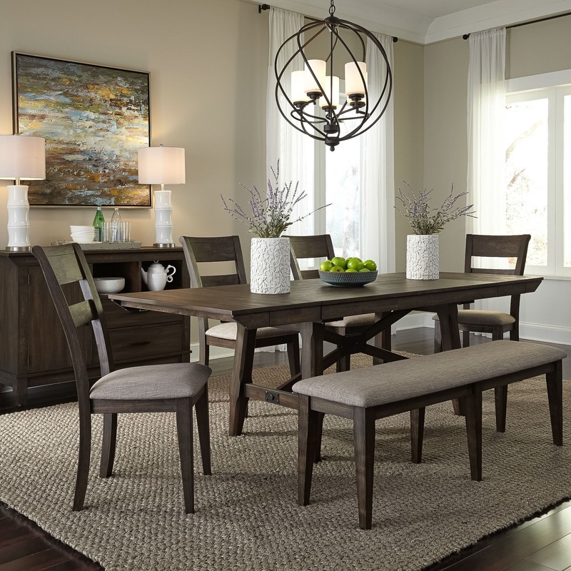 Double Bridge – Trestle Table – Dark Brown