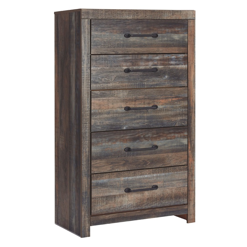Drystan – Brown / Beige – Five Drawer Chest