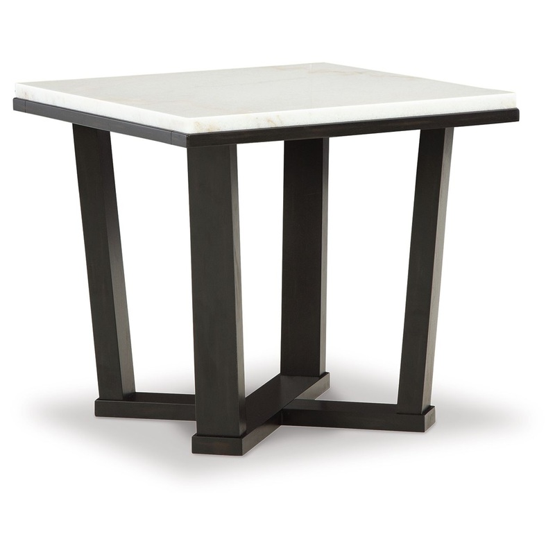 Fostead – White / Espresso – Square End Table