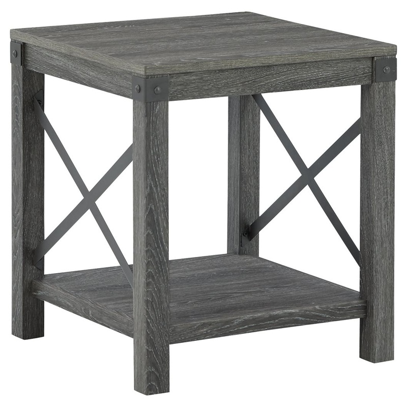 Freedan – Grayish Brown – Square End Table