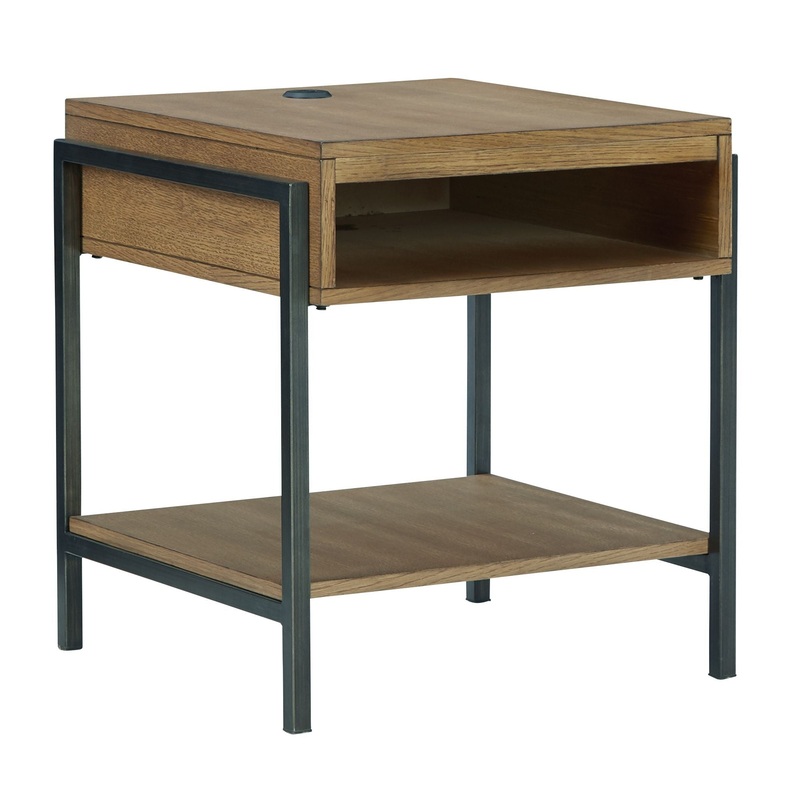 Fridley – Brown / Black – Rectangular End Table