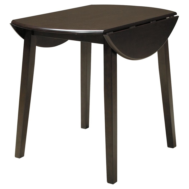Hammis – Dark Brown – Round DRM Drop Leaf Table