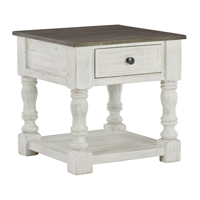 Havalance – White / Gray – Square End Table