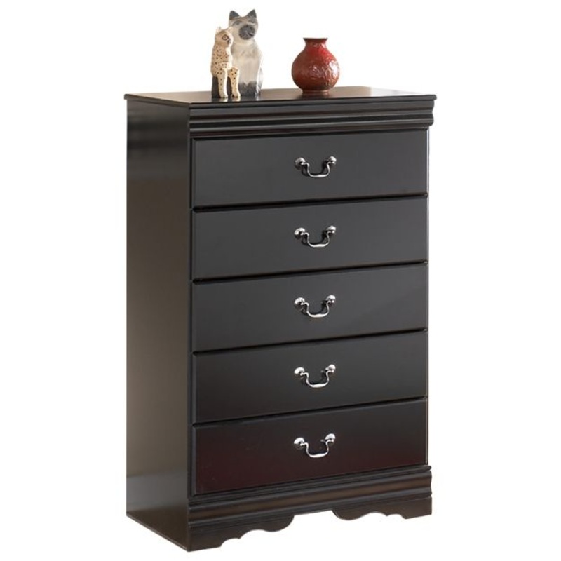 Huey Vineyard – Black – Five Drawer Chest