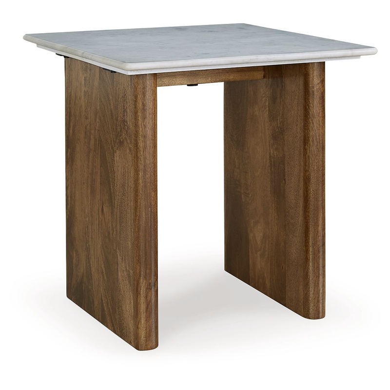 Isanti – Light Brown / White – Rectangular End Table