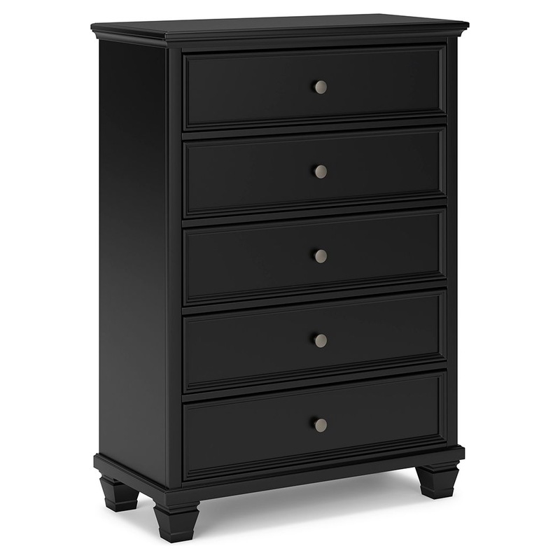Lanolee – Black – Five Drawer Chest
