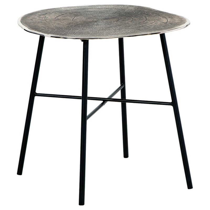 Laverford – Chrome / Black – Round End Table