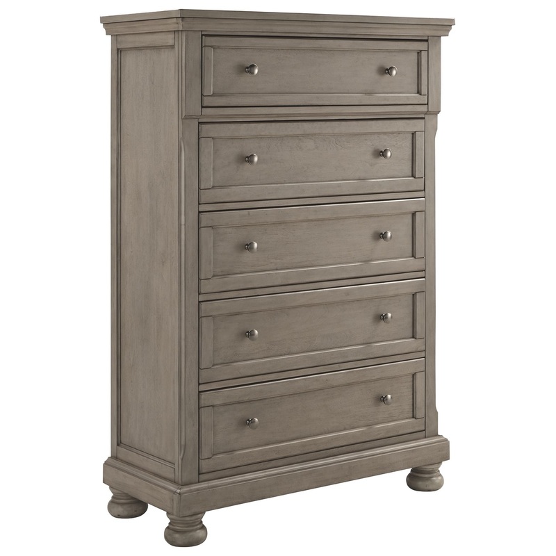 Lettner – Light Gray – Five Drawer Chest – 2-handles
