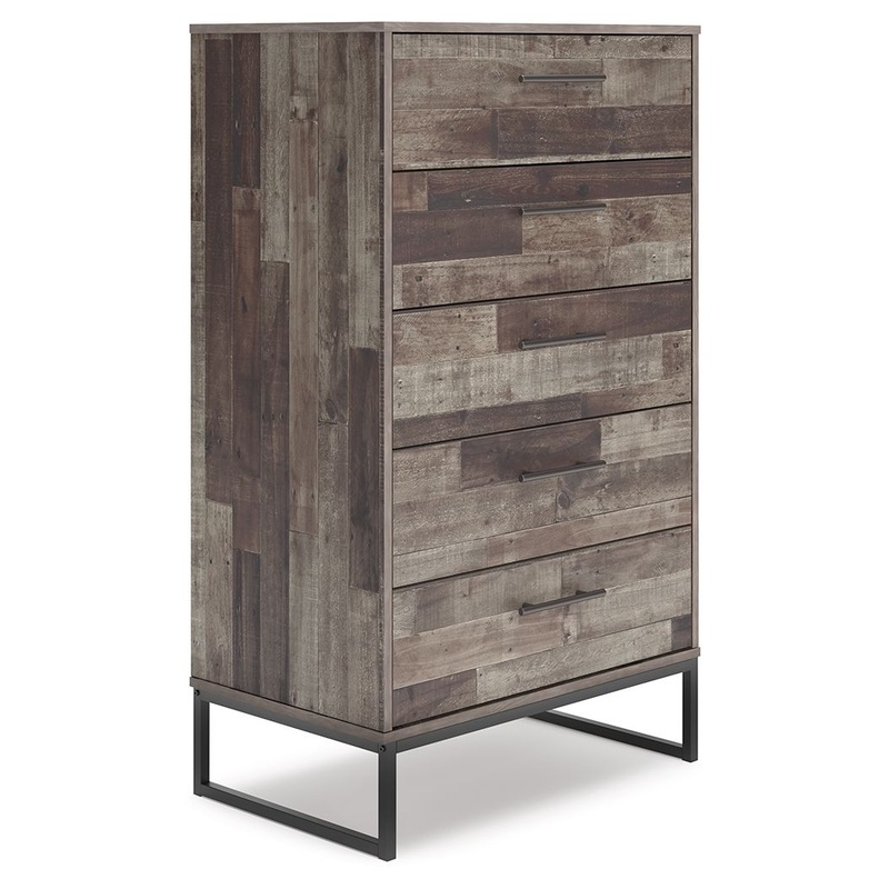 Neilsville – Black / Gray – Five Drawer Chest