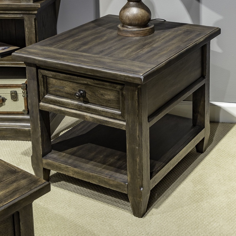 Paradise Valley – Rectangular End Table – Dark Brown