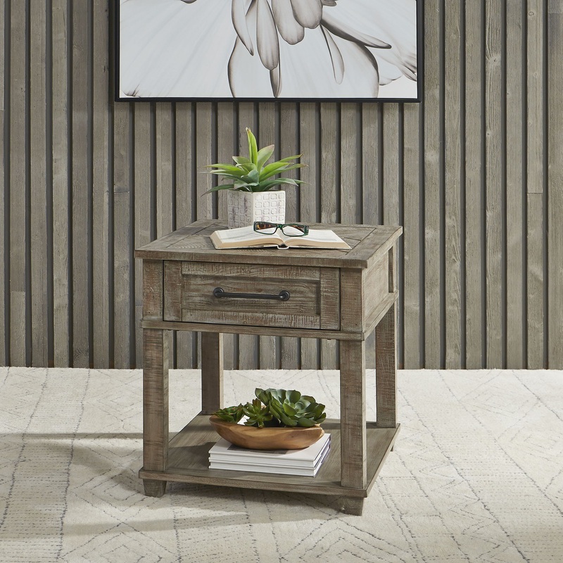 Parkland Falls – Rectangular End Table – Light Brown