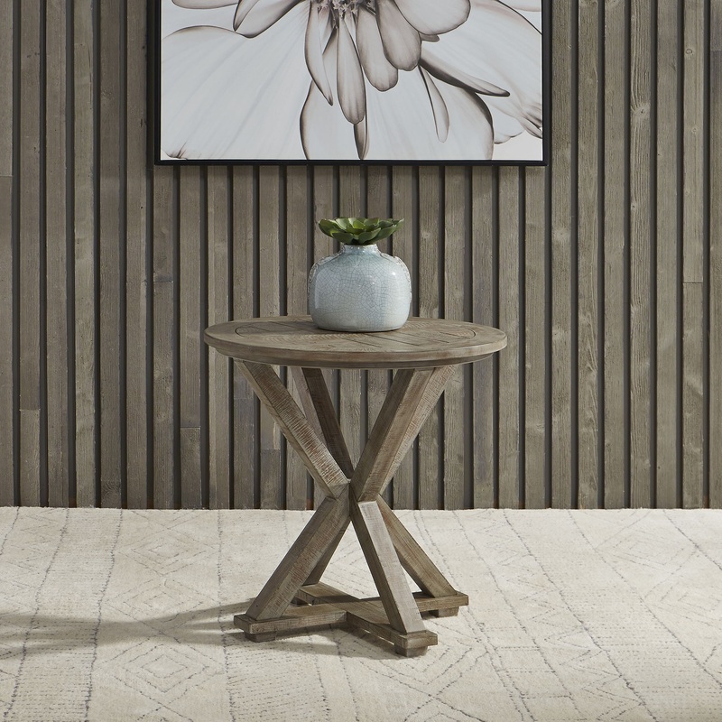 Parkland Falls – Round End Table – Light Brown