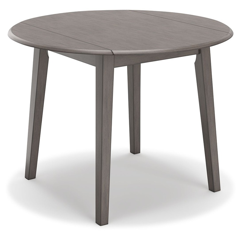 Shullden – Gray – Round Drm Drop Leaf Table
