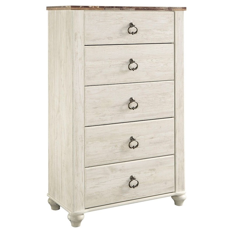 Willowton – Brown / Beige / White – Five Drawer Chest