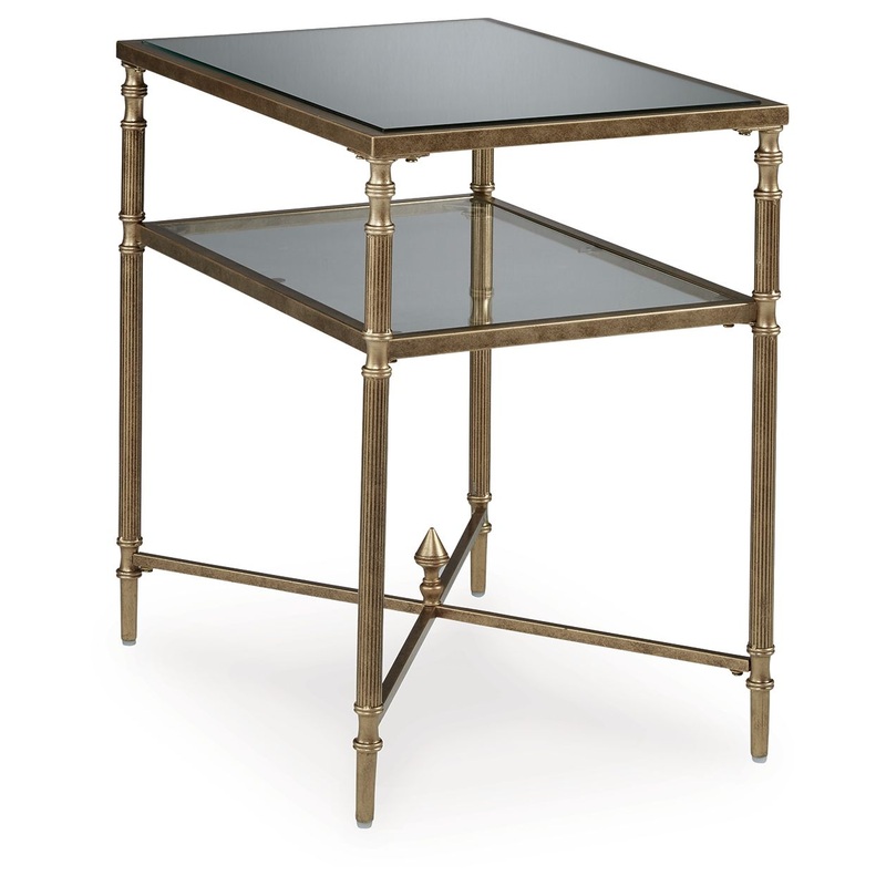 Cloverty – Aged Gold Finish – Rectangular End Table