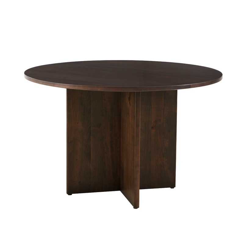 Crafted Cherry – Round Dining Table With Wood Pedestal