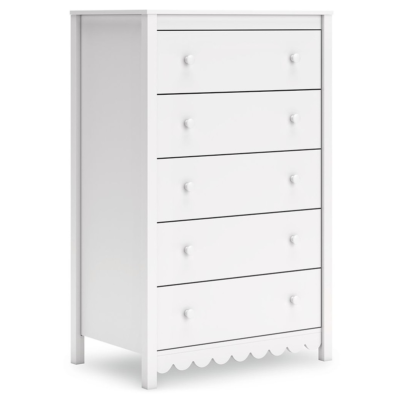 Hallityn – White – Five Drawer Chest