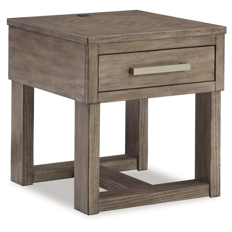 Loyaska – Grayish Brown – Rectangular End Table