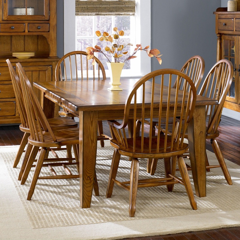 Treasures – Rectangular Leg Table – Light Brown