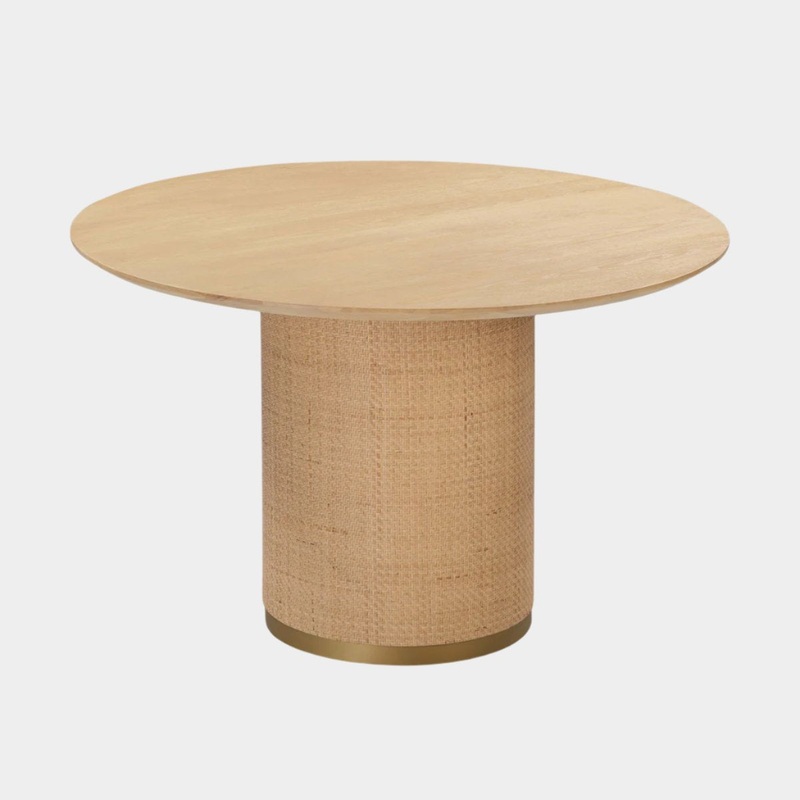 Akiba Natural Ash & Rattan 47″ Round Dining Table