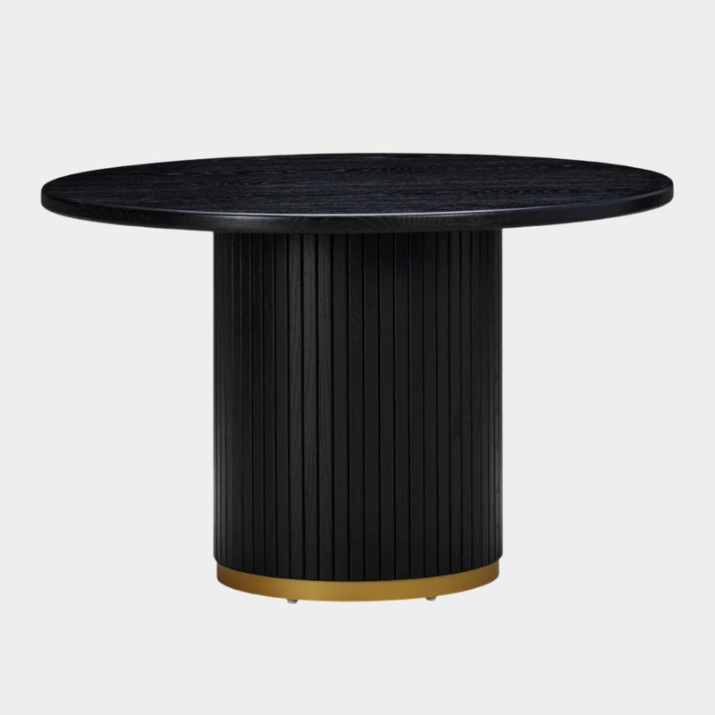 Chelsea Black Oak Round Dining Table