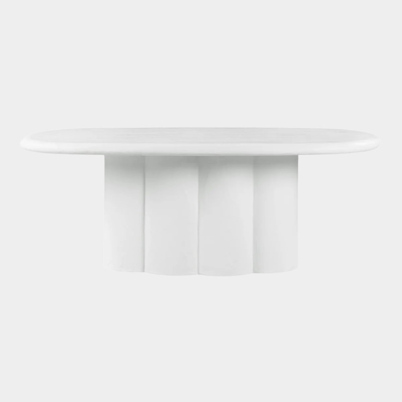 Elika Faux Plaster Oval Dining Table
