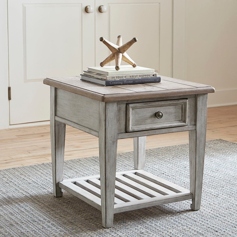 Heartland – Drawer End Table – White