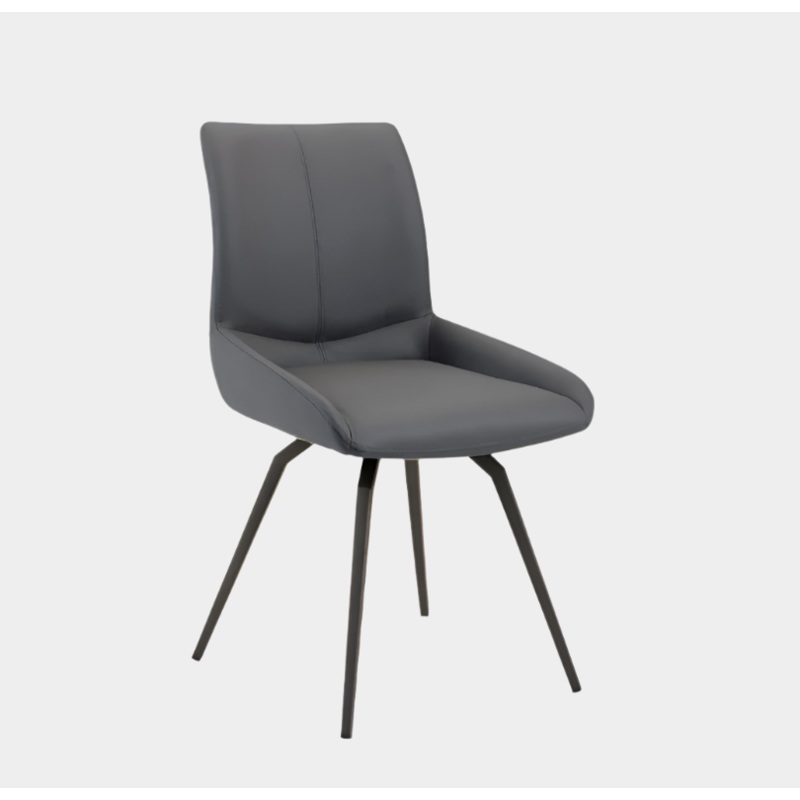 Nona Swivel Chair Grey Leatherette