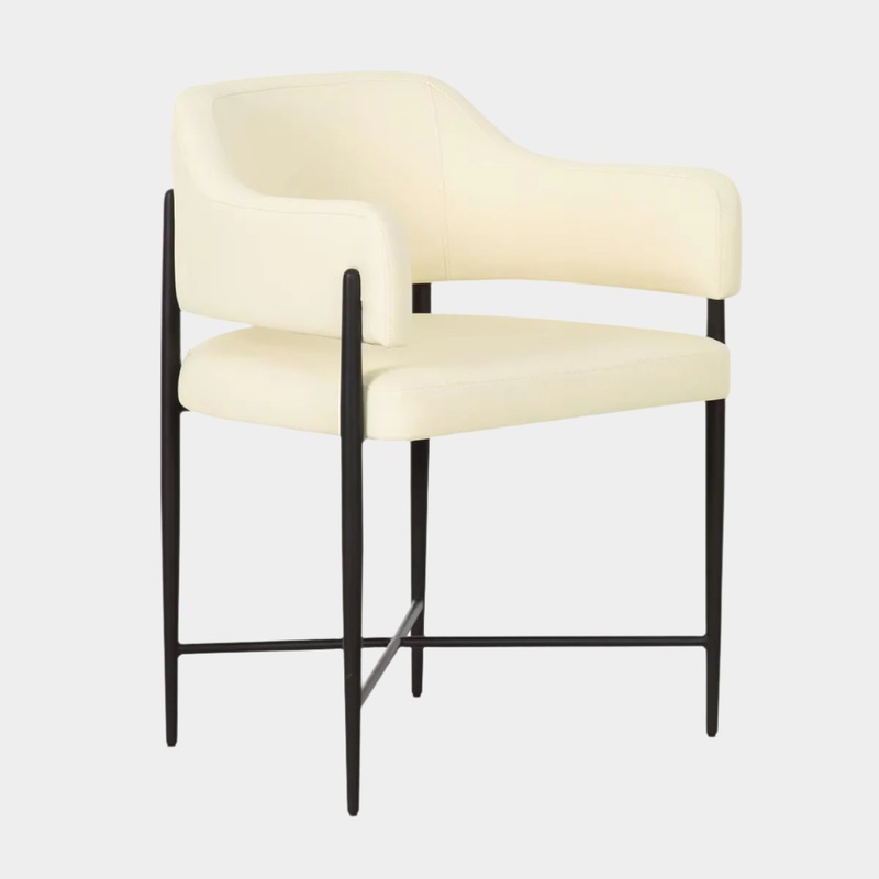 Sezanne Cream Vegan Leather Dining Chair