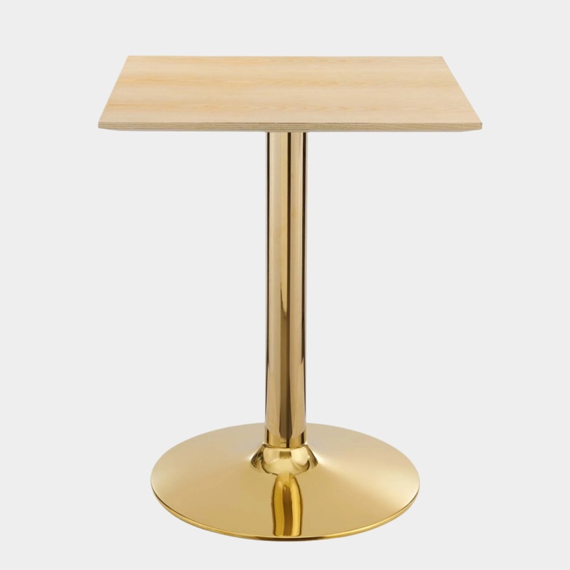Verne 24″ Square Dining Table in Gold Natural