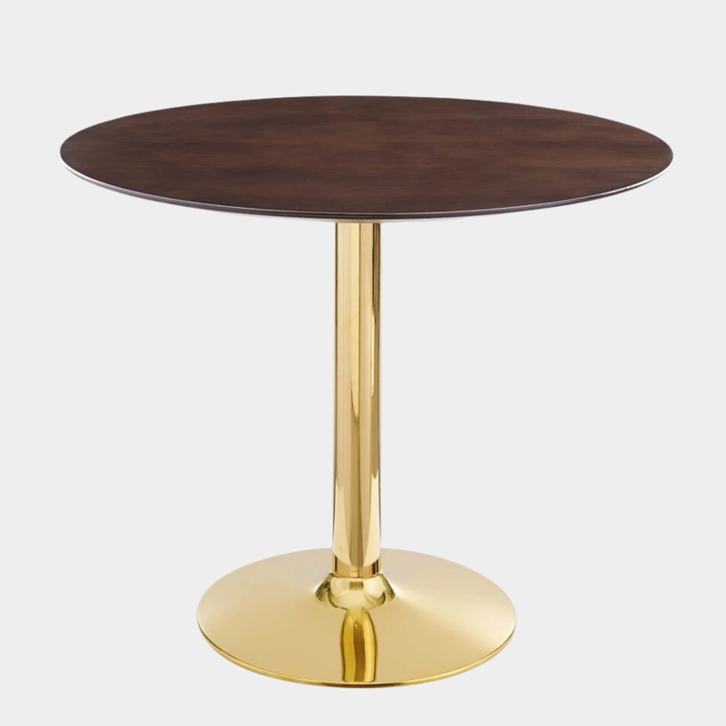 Verne 35″ Dining Table in Gold Cherry Walnut