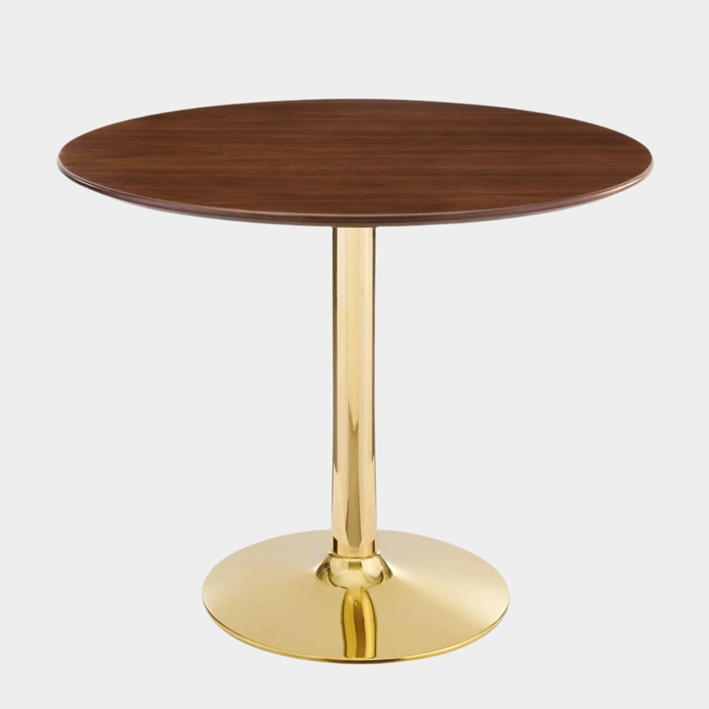 Verne 35″ Dining Table in Gold Walnut