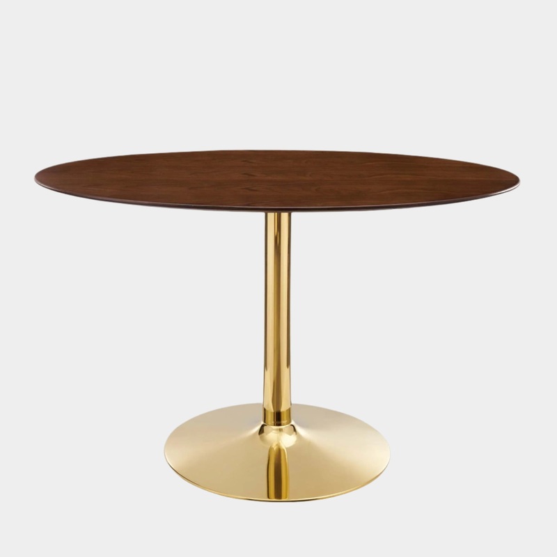 Verne 48″ Oval Dining Table in Gold Walnut